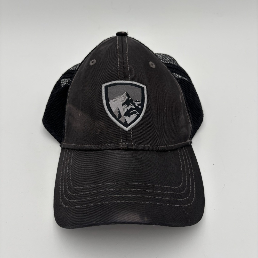 Kuhl‎ Trucker Hat OS Cap Mesh Snap Back Charcoal Gray Mountain Logo